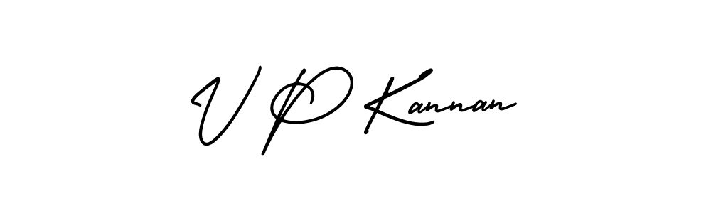V P Kannan stylish signature style. Best Handwritten Sign (AmerikaSignatureDemo-Regular) for my name. Handwritten Signature Collection Ideas for my name V P Kannan. V P Kannan signature style 3 images and pictures png